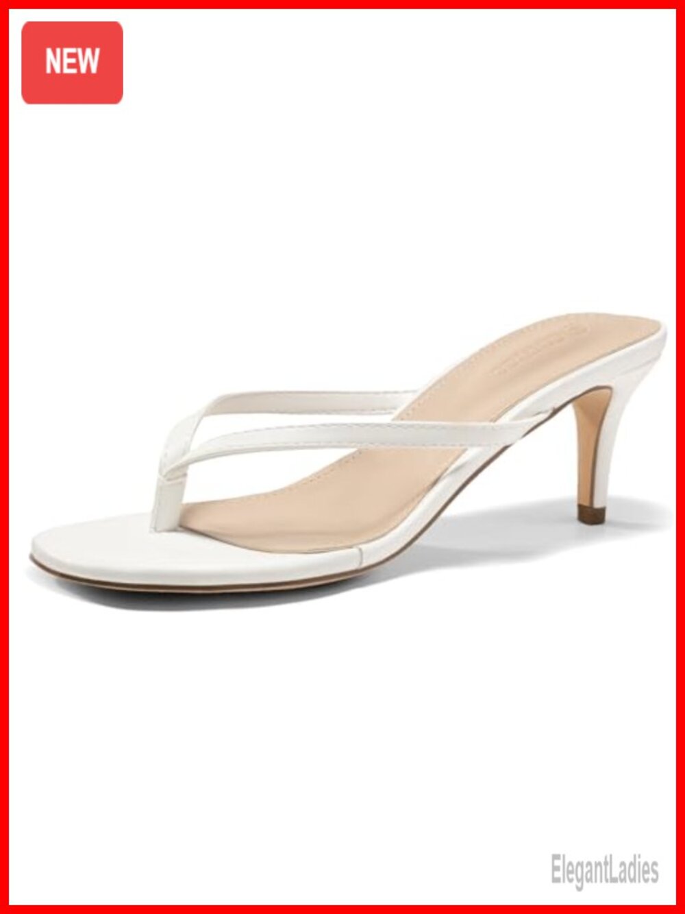Kitten Heel Thong Sandals T-Strap Open Toe Slip On Summer Beach Shoes